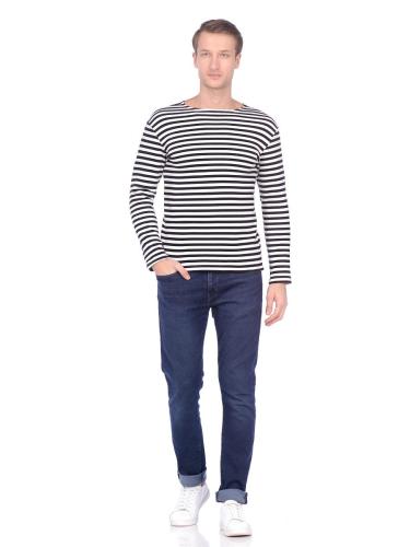 Фуфайка-тельняшка теплая С-5551, белый, черный