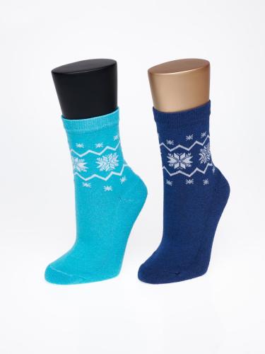 Носки женские в подарочной коробке (2 пары) С-1116/1, бирюза, синий