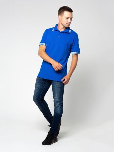 Рубашка-поло С-55164, васильковый
