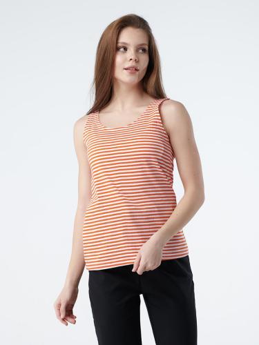 Майка женская С-1525, белый, оранжевый