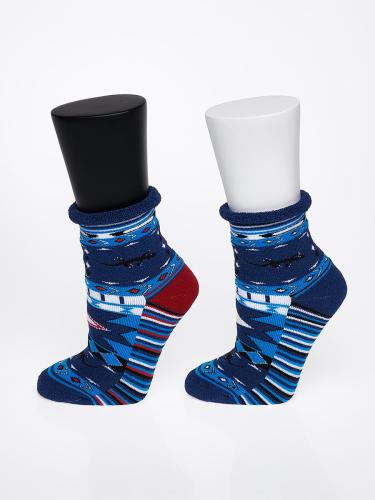 Носки женские (2 пары) С-1121, джинс, красный, синий